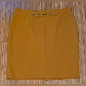 NWOT NYCC Mustard Yellow Skirt with Belt Detail